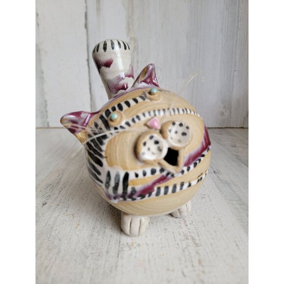 Studio art low maintenance cat purple striped kitten home decor - Picture 2 of 9